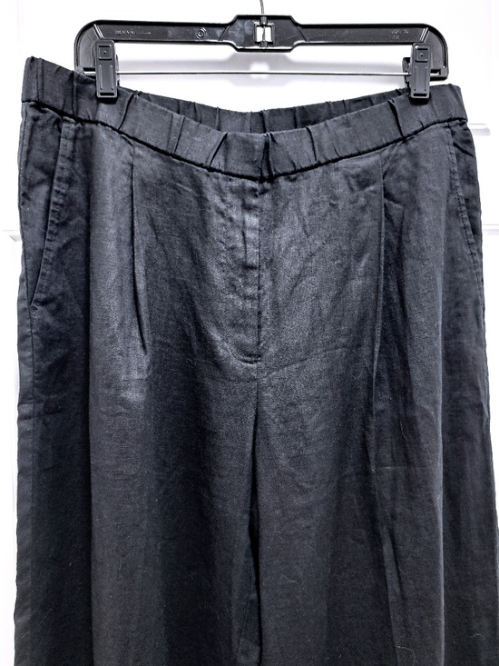 Washed Organic Linen Délavé Wide Trouser Pant Size Large - Picture 3 of 9